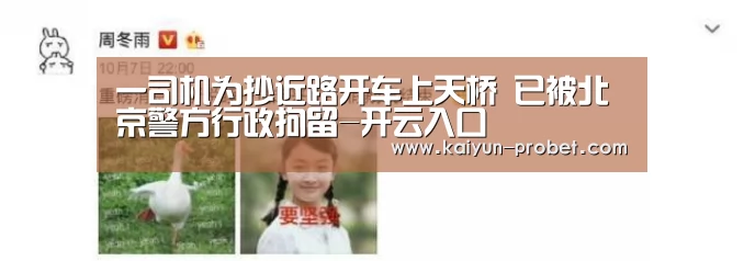 一司机为抄近路开车上天桥 已被北京警方行政拘留-开云入口(图1) 开云入口